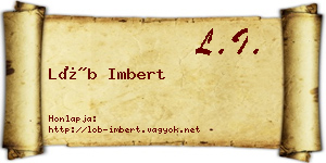 Löb Imbert névjegykártya
